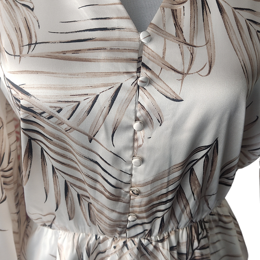 Blusa blanca con estampados de hojas cod 4000012