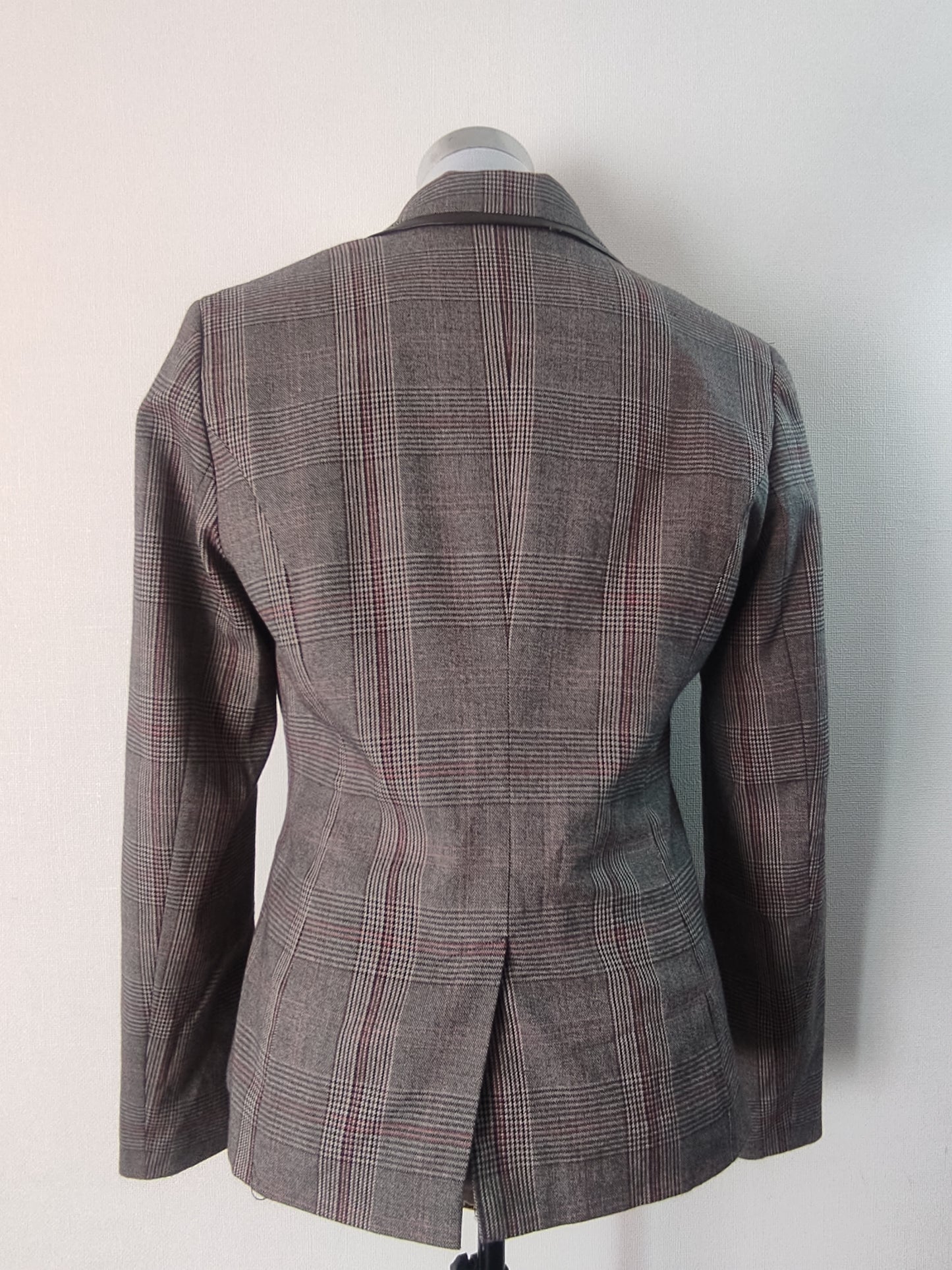 Chaqueta blazer gris con matices marrones tipo cuadrillé cod 1000001