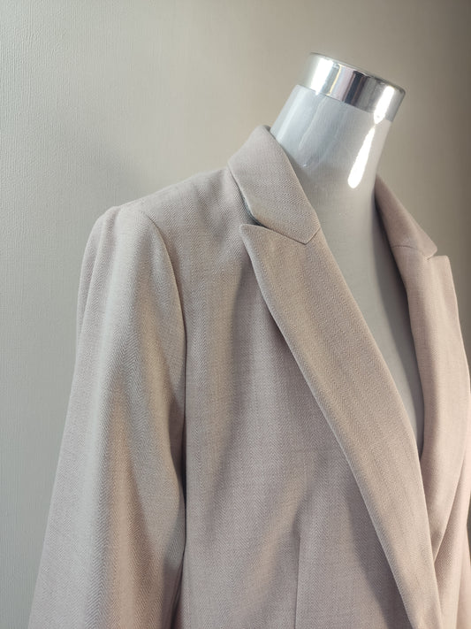 Chaqueta blazer rosado diseño espiga de punto cod 1000002