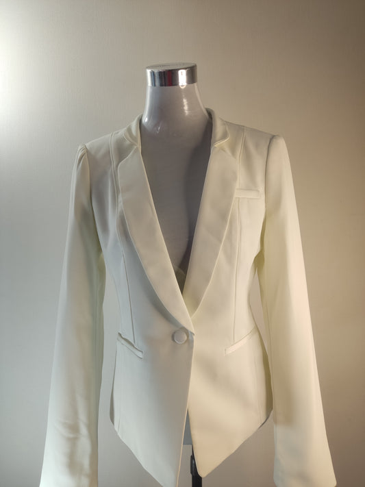 Chaqueta blazer marfil botón único  cod 1000003