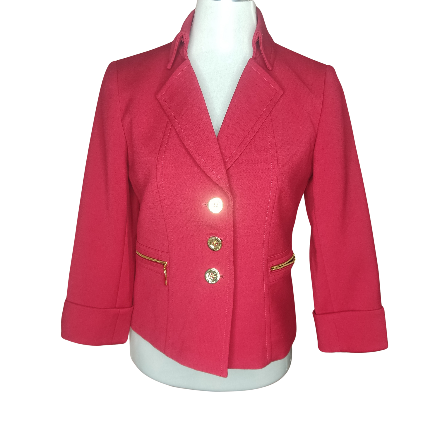 Chaqueta roja italiano clásica botones dorados cod 1000010
