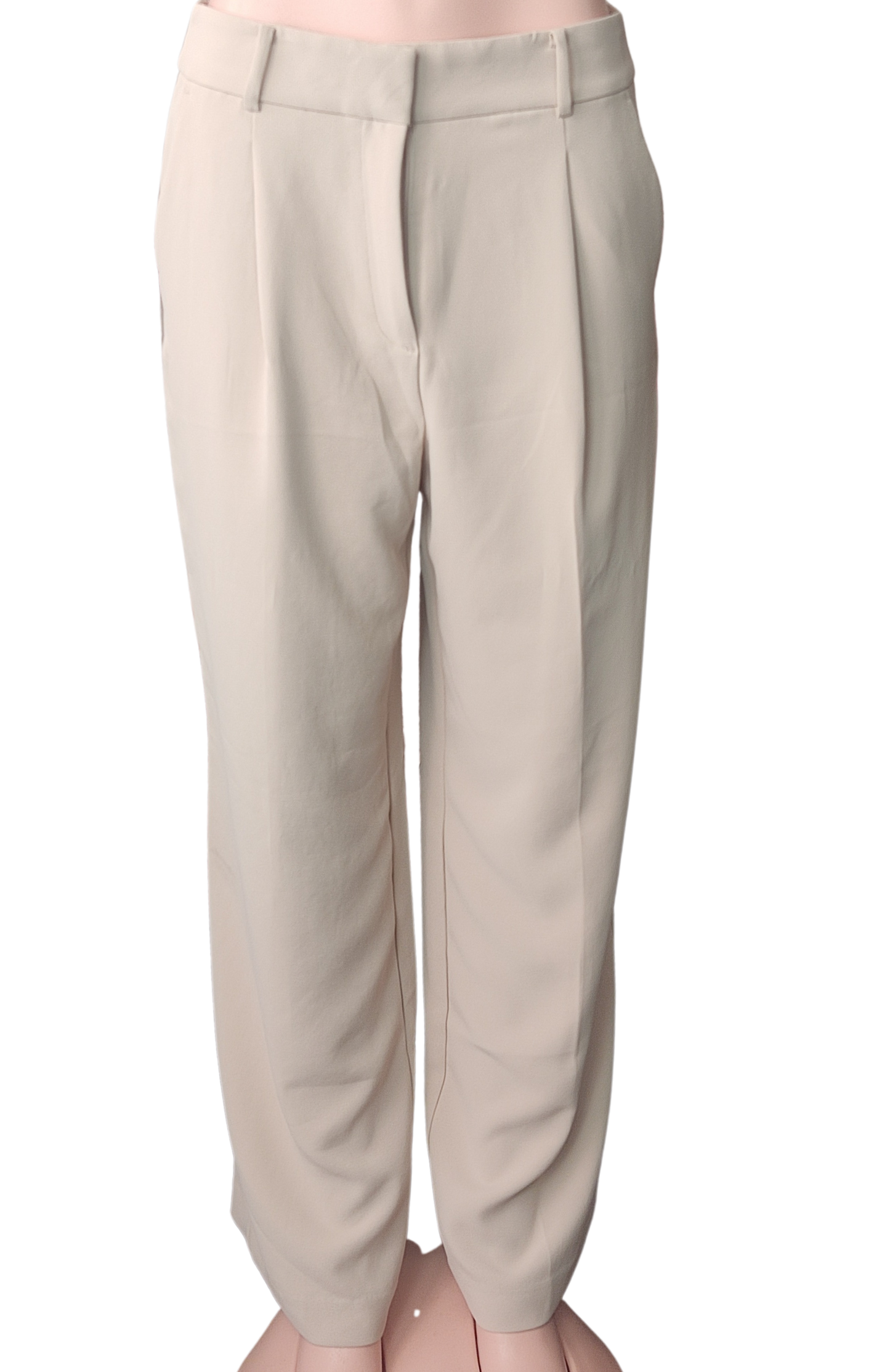 Pantalón color beige claro corte recto amplio cod 3000006