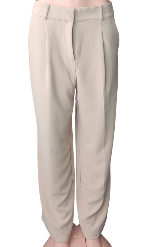 Pantalón color beige claro corte recto amplio cod 3000006