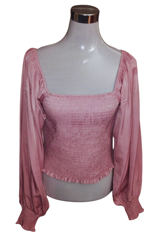 Blusa rosa pálido cuerpo elasticado cod 4000016