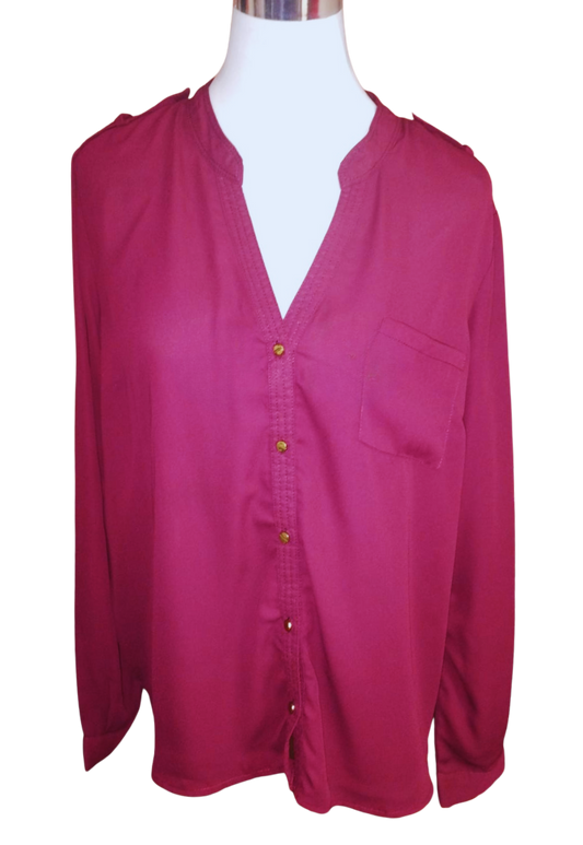 Blusa color vino tinto cuello tipo mao o nerú cod 4000017