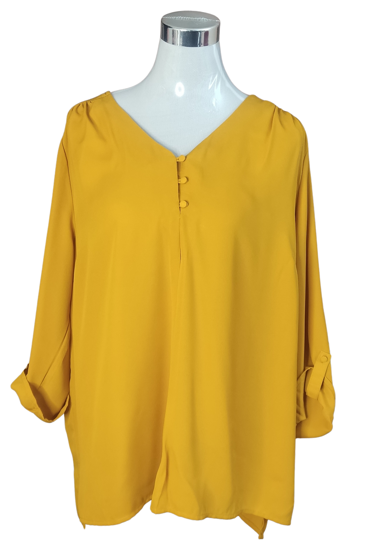 Blusa color amarillo mostaza escote en V cod 4000021