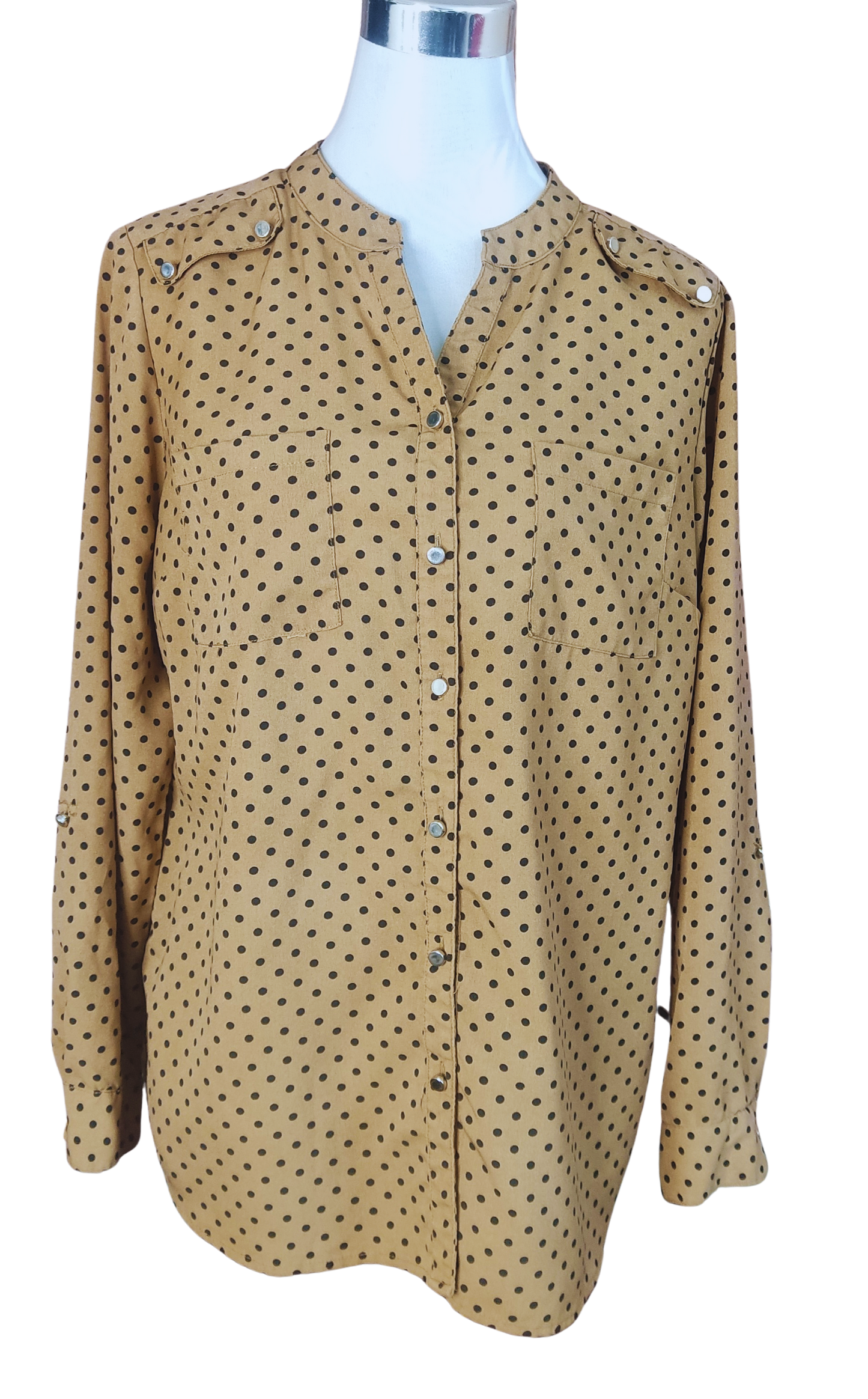 Blusa color marrón con lunares negros cod 4000024