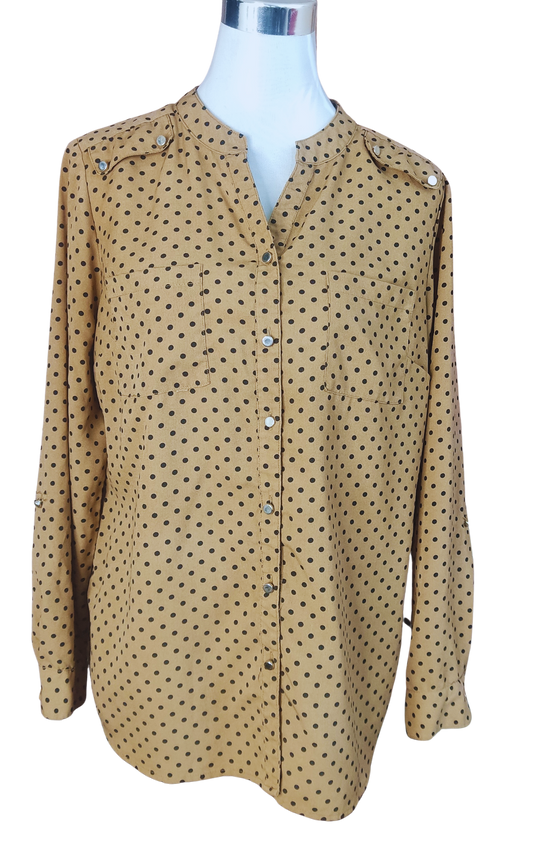 Blusa color marrón con lunares negros cod 4000024