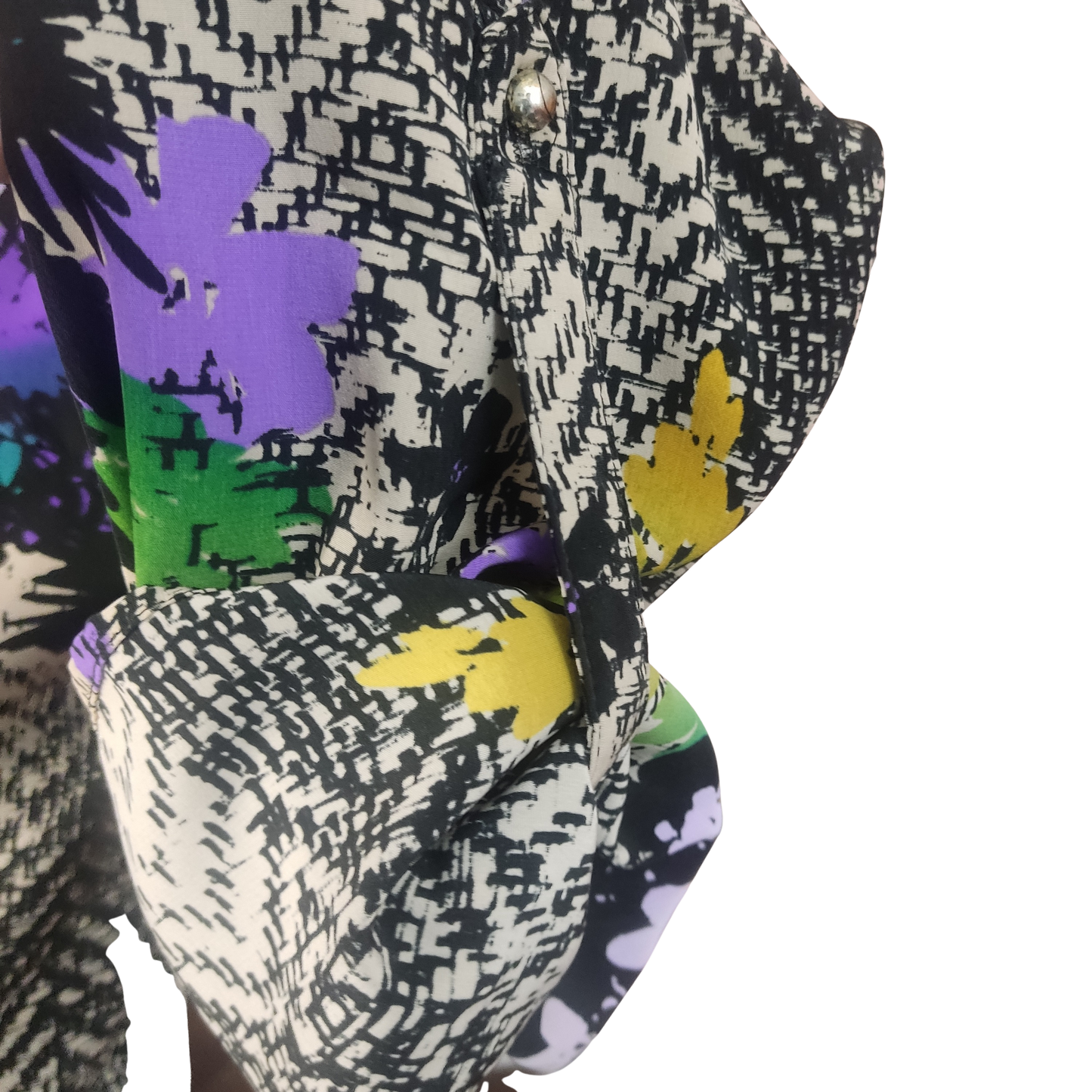 Blusa negra con estampado blanco y negro en zig zag cod 4000027