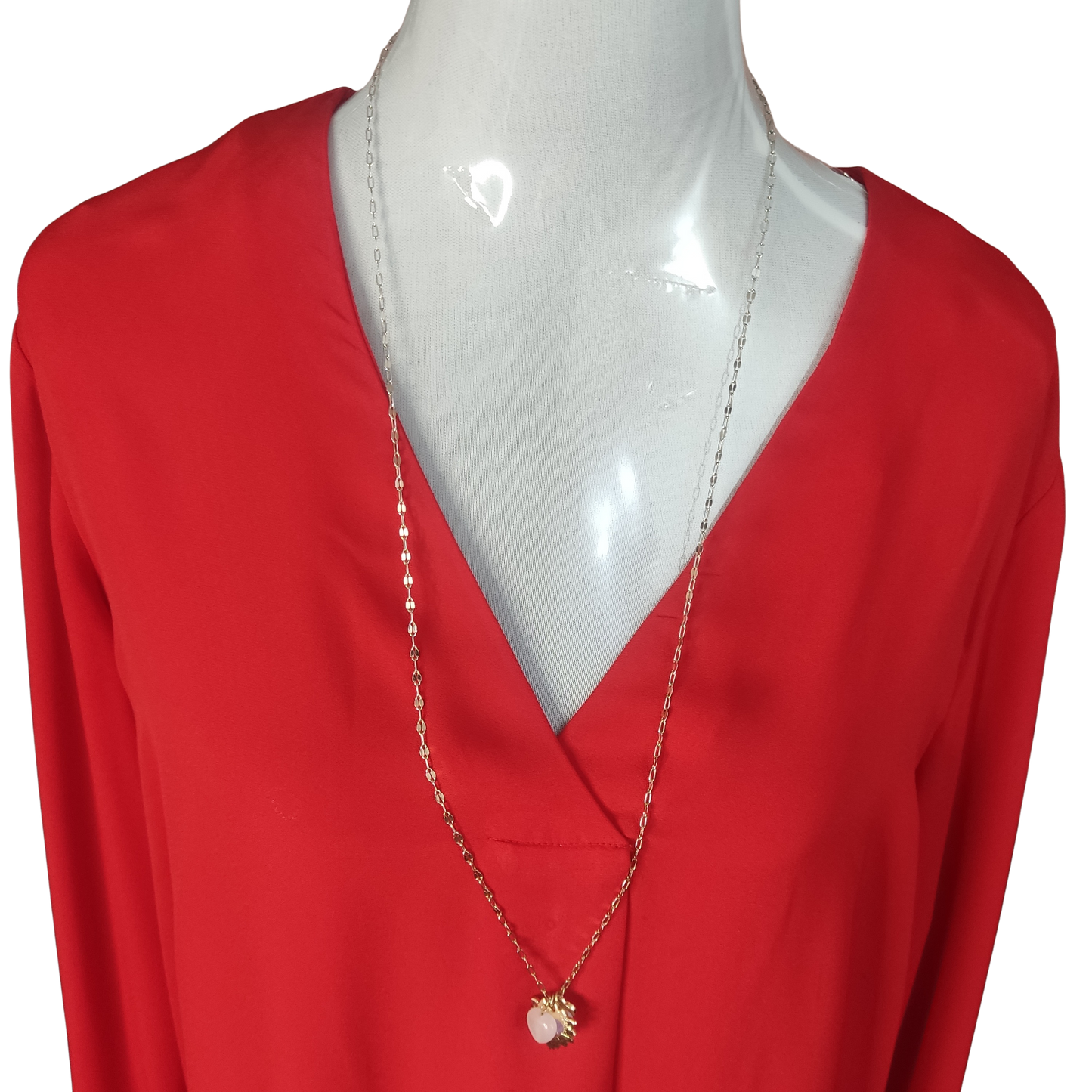 Blusa color rojo escote en V cod.4000033