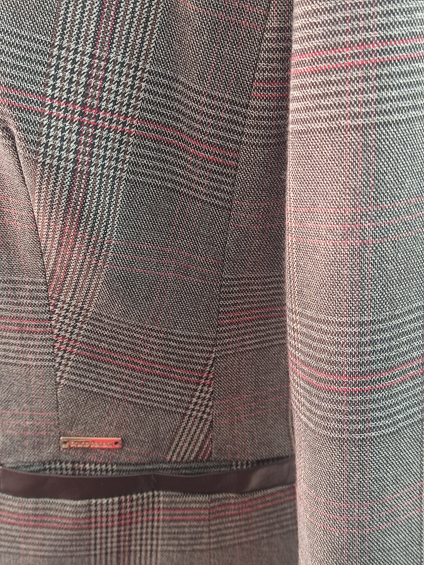 Chaqueta blazer gris con matices marrones tipo cuadrillé cod 1000001